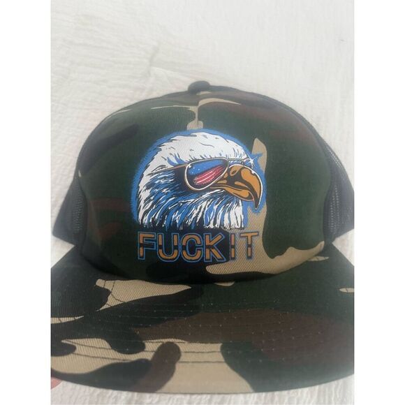 HUF F*** It Camo Eagle Trucker Cap One Size NWT - Picture 2 of 4